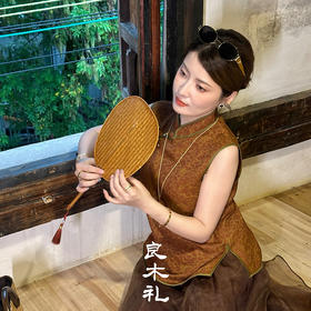 【部分现货】良木礼牡丹双色萝上衣（X7332）