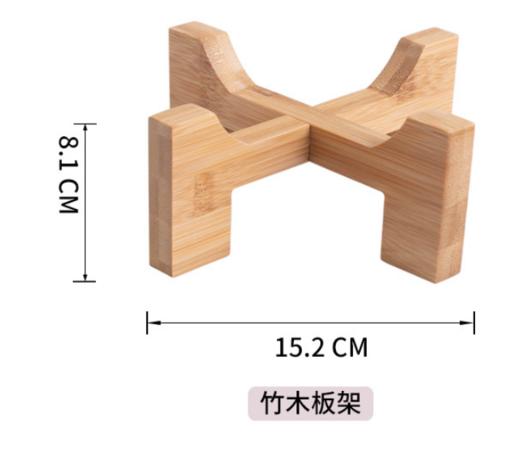 严选【黄色bd飞碟木架陶瓷猫碗】餐食碗宠物猫碗保护颈椎斜口猫饭碗宠物水碗狗狗碗1个 商品图4