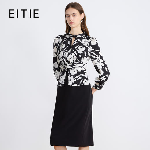 EITIE爱特爱复古印花气质优雅新款连衣裙C2507848 商品图0