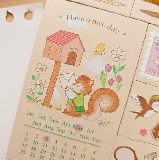 micia美日 楓芸手作文具坊 x 松鼠郵局萬年曆7入組 商品图2