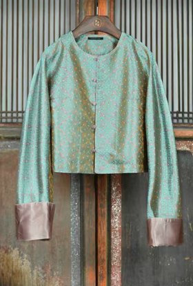 盛唐牡丹盛奢系列 | 真丝织锦对襟外套