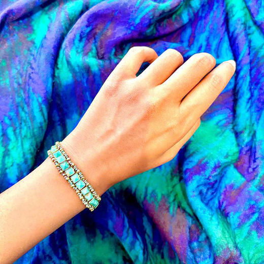 订购12周到｜ROOM SERVICE-STROMBOLI-绿松石 编织 手链［法国设计师］ 商品图0