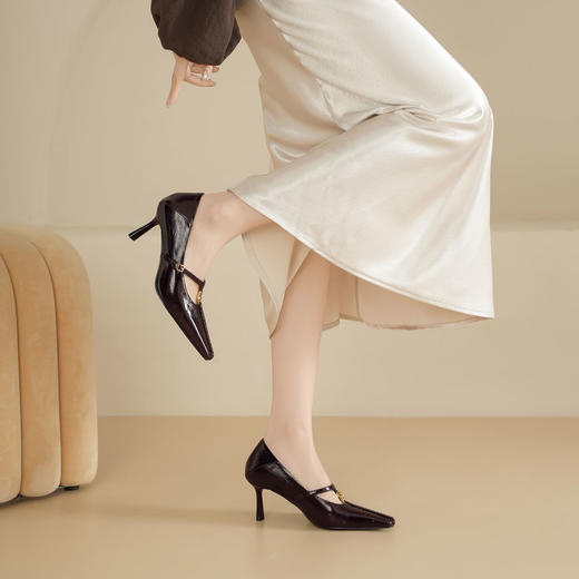 Westory法式小方头中跟玛丽珍通勤百搭浅口单鞋W25CE76021 商品图4