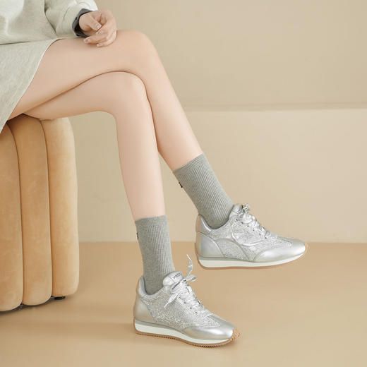 Westory2025年秋季烫仿钻内增高轻便运动鞋德训鞋S25CM76431 商品图2