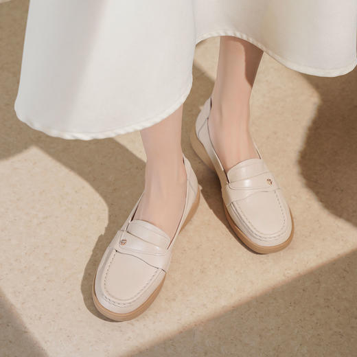 【秋季新款】西村名物2025年秋季新款厚底防滑粗跟软底舒适乐福鞋T25CM31471 商品图2