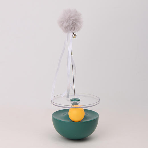 严选猫玩具逗猫棒【不倒翁宠物玩具孔雀绿】毛球铃铛耐咬宠物解闷益智玩具个 商品图1