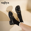 Safiya/索菲娅2025学院风字母扣圆头复古英伦百搭粗跟小皮鞋SFD3112068 商品缩略图7