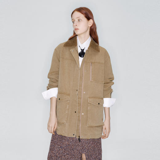 马君妍同款lost in echo早秋新款时尚工装多口袋翻领宽松夹克外套 商品图1