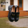 Safiya/索菲娅2025学院风字母扣圆头复古英伦百搭粗跟小皮鞋SFD3112068 商品缩略图1