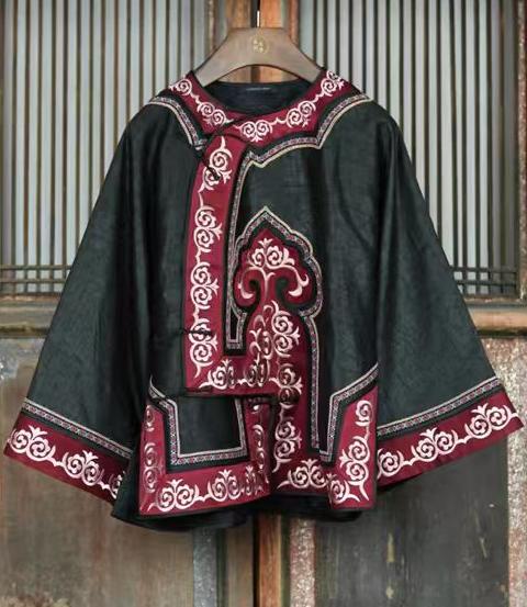 下架|盛唐牡丹盛奢系列 | 真丝香云纱手推绣偏襟外套 商品图0