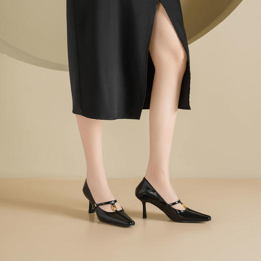 Westory法式小方头中跟玛丽珍通勤百搭浅口单鞋W25CE76021 商品图7