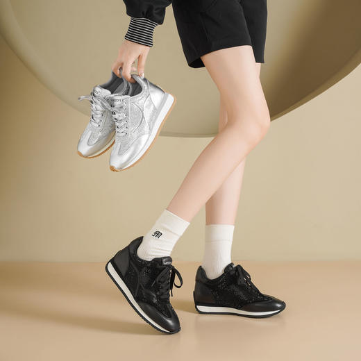 Westory2025年秋季烫仿钻内增高轻便运动鞋德训鞋S25CM76431 商品图5