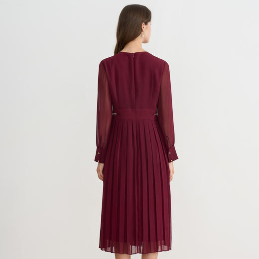 EITIE爱特爱气质高级感网纱垂坠长袖连衣裙B2507684L 商品图6