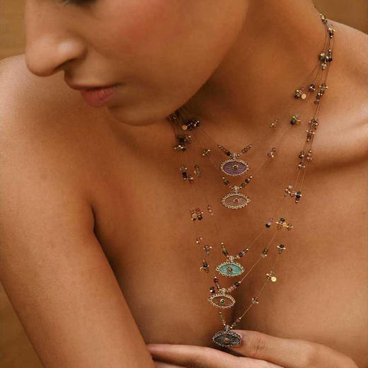 订购12周到｜ROOM SERVICE-IRIS PRECIOUS-水晶 幸运眼 吊坠 项链［法国设计师］ 商品图1