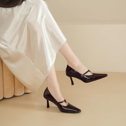 Westory法式小方头中跟玛丽珍通勤百搭浅口单鞋W25CE76021 商品图3