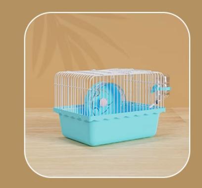 严选【别墅小田园仓鼠笼蓝色】金丝熊小鼠笼全景通透结实耐用小宠屋子笼子1个 商品图1