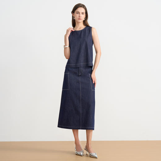 同款下架-EITIE爱特爱复古高级感无袖小上衣C2513822 商品图3