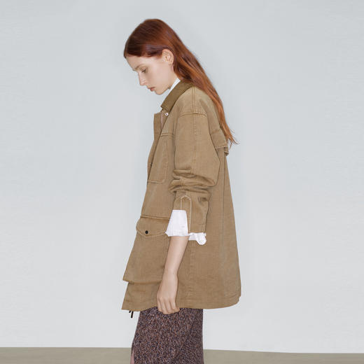 马君妍同款lost in echo早秋新款时尚工装多口袋翻领宽松夹克外套 商品图3