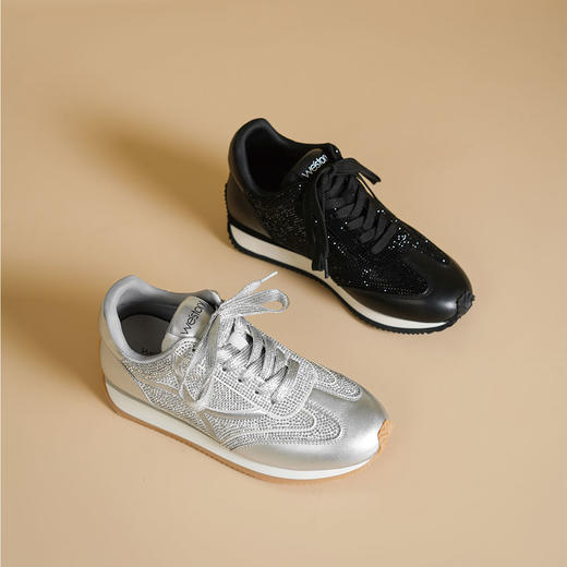 Westory2025年秋季烫仿钻内增高轻便运动鞋德训鞋S25CM76431 商品图0