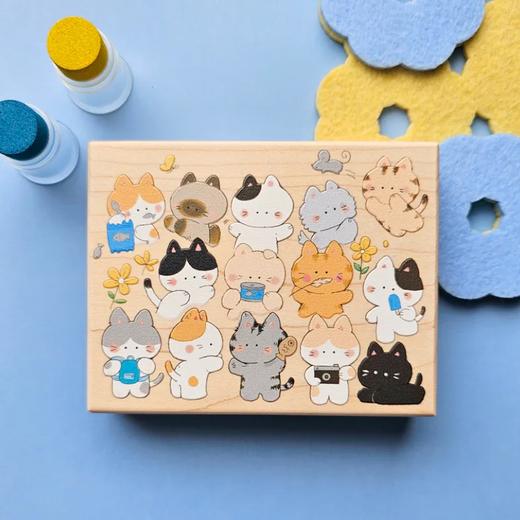 micia美日 貓貓大合照 - 彩色楓木印章 商品图0