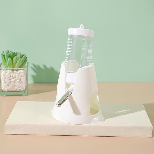 严选【水壶底座带水樽白色80ml】仓鼠饮水器自动饮水机滚珠防漏喂水立式水瓶1个 商品图1