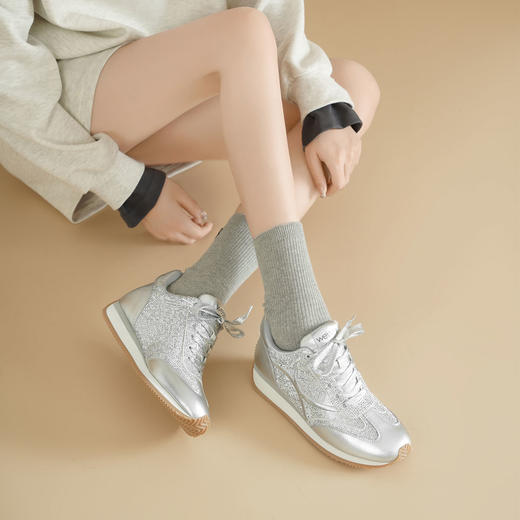 Westory2025年秋季烫仿钻内增高轻便运动鞋德训鞋S25CM76431 商品图4