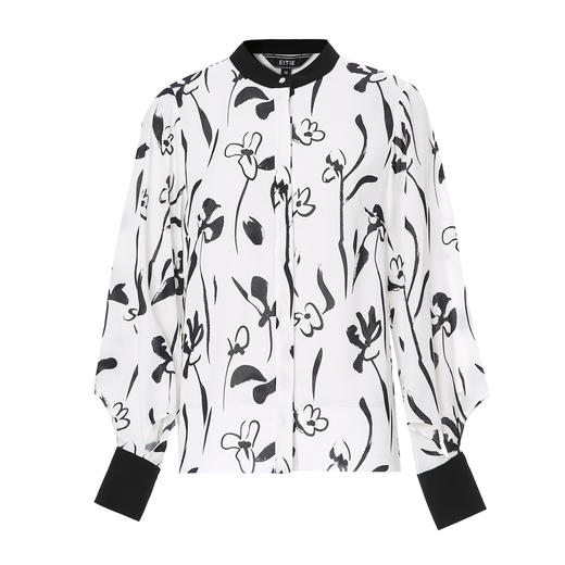 【中式水墨印花衬衫】EITIE爱特爱设计感灯笼袖通勤秋季新款C2509806 商品图6