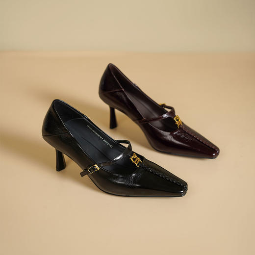 Westory法式小方头中跟玛丽珍通勤百搭浅口单鞋W25CE76021 商品图0