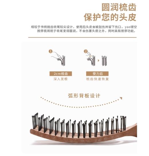 韩国Yao镂空按摩梳四指梳尼龙梳 商品图3