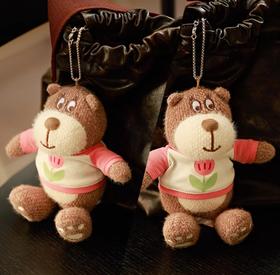 小熊汉斯黛丝卫衣坐粉挂件(大号)