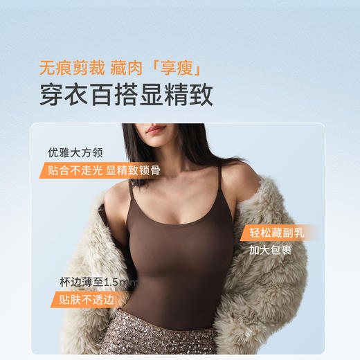 奶糖派面膜肌底吊带背心大胸内衣无钢圈吊带一体带胸垫免穿文胸 商品图2