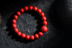 YHZS0001°浓郁·朱砂百福珠手串1.0*19