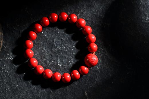 YHZS0001°浓郁·朱砂百福珠手串1.0*19 商品图0