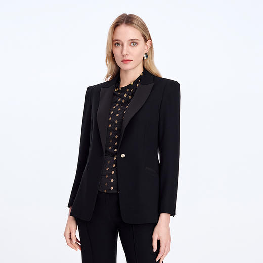 EITIE爱特爱气质通勤戗驳领设计西装外套8303005 商品图4