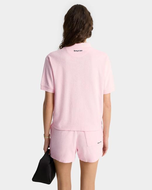 Sporty & Rich - Eden Script Terry Polo - Pink Dolphin  - 女装 - Polo衫 - 粉色 商品图2