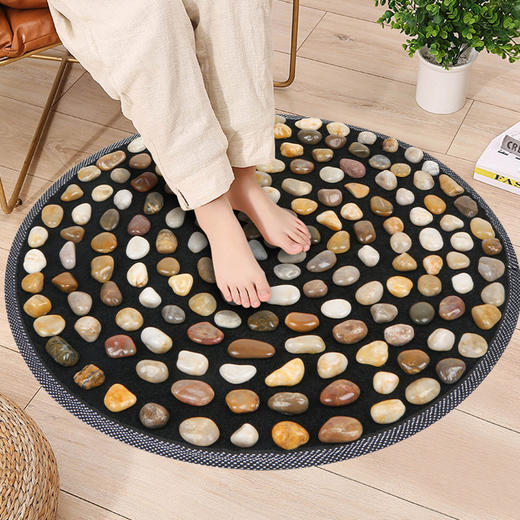 严选 | 兰序兰序·鹅卵石穴位按摩垫 直径50cm 舒筋活络（赠拖鞋+鹅卵石+免钉胶+穴位图） 商品图2
