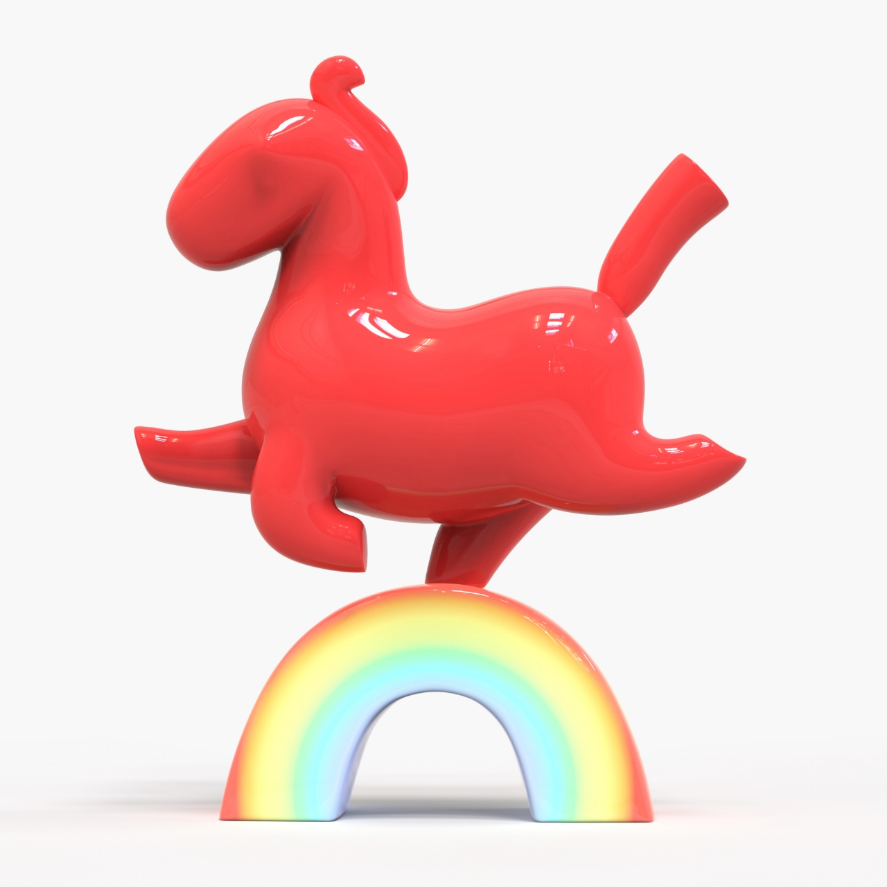 苏凌志《阳光彩虹小红马》雕塑