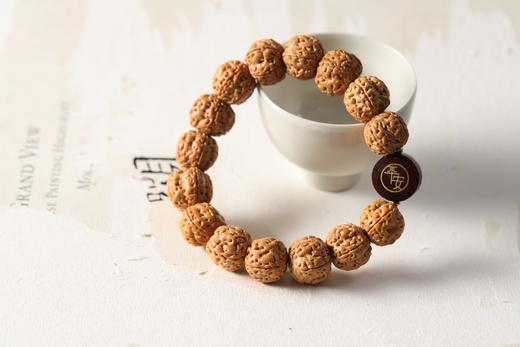 YJPT0013°金刚菩提+檀木镶铜平安手串1.4*1.5*13 商品图0