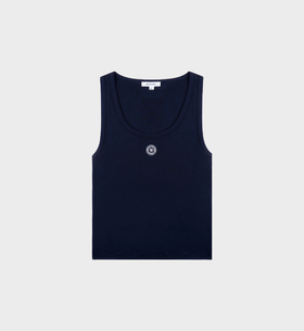 Sporty & Rich - Shrwc Baby Rib Tank - Dark Navy - 女装 - 背心 - 深蓝色