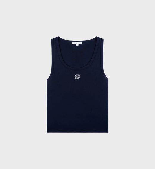 Sporty & Rich - Shrwc Baby Rib Tank - Dark Navy - 女装 - 背心 - 深蓝色 商品图0