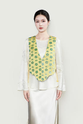 盛唐牡丹| 冰裂梅花纹真丝漳缎马甲