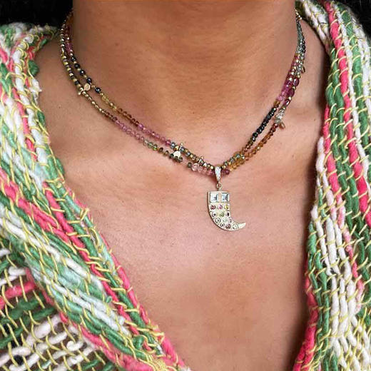 北京仓｜ROOM SERVICE-ADOUM-串珠 碧玺 长项链（多种戴法）［法国设计师］ 商品图4