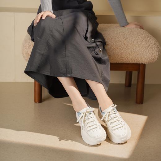 【秋季新款】西村名物2025年秋季新款厚底防滑平跟软底舒适休闲运动鞋小白鞋阿甘鞋T25CM31501 商品图7