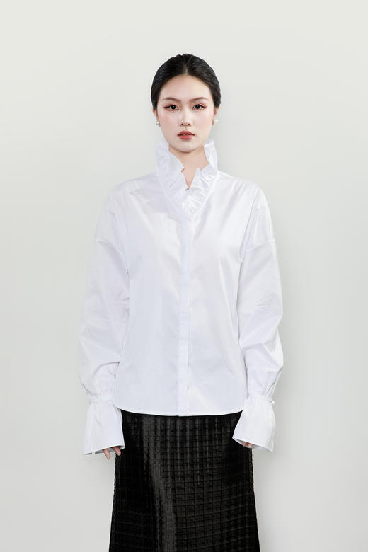 廷前观棠 | 格物荷叶领白衬衫 商品图4