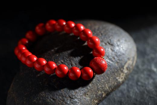 YHZS0001°浓郁·朱砂百福珠手串1.0*19 商品图2