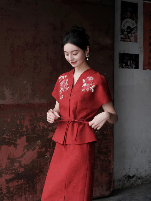 廷前观棠 | 榴绯纪短袖外套 商品图6