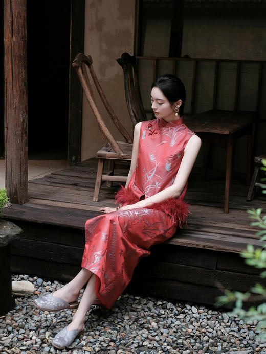 盛唐牡丹| 兰花纹真丝重缎宋锦半裙 商品图4