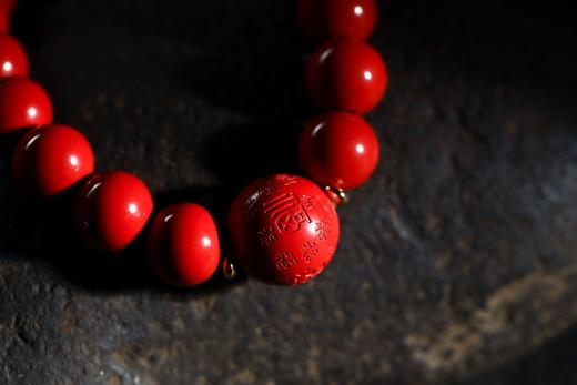 YHZS0001°浓郁·朱砂百福珠手串1.0*19 商品图4