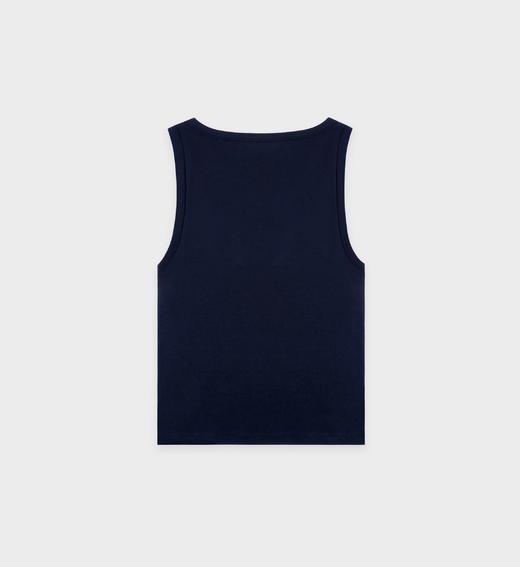 Sporty & Rich - Shrwc Baby Rib Tank - Dark Navy - 女装 - 背心 - 深蓝色 商品图1