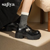预售|Safiya/索菲娅2025时尚英伦厚底增高不累脚粗跟百搭深口小皮鞋SFD3112033 商品缩略图7